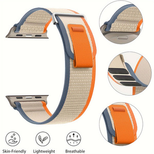 Correa de Nailon Tejido Transpirable Upro para Reloj Apple Serie 10 11 Ultra 2 49mm 46mm 42mm, Correa de Nailon de Tela Suave para Reloj - Product Image 5