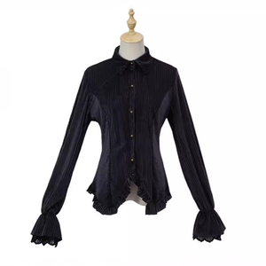 Camicie da donna con volant in <span class=keywords><strong>pizzo</strong></span> rosso nero Vintage vampiro rinascimentale vittoriano Steampunk camicia gotico medievale Costume di Halloween - Product Image 2