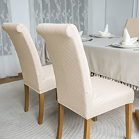 FORCHEER Housses de chaise imperméables pour salle à manger Ensemble de housses de chaise de cuisine Jacquard pour chaises Parson Élastique Lavable