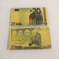Billets de banque en or en gros, devises personnalisées, dollar américain, euro, billet de banque en feuille d'or pur avec impression couleur, support OEM