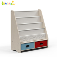 Bibliothèque Montessori moderne pour enfants, étagère en bois et toile avec rangement pour salon ou chambre à coucher