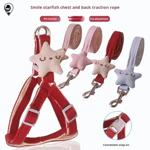Modis baru pola padat nilon tali anjing <span class=keywords><strong>Harness</strong></span> berjalan tali rompi empuk Fitur - Product Image 1