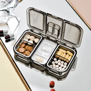 旅行便携式迷你药丸盒塑料每周切药丸盒片剂小药丸盒组织器6个网格