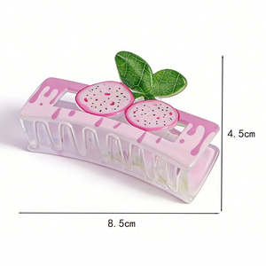 Horquillas para el pelo con letras <span class=keywords><strong>Brooklyn</strong></span>, de resina, con estampado de fruta del dragón, flor hueca, garra de tiburón, pomelo creativo y bonitos accesorios para el pelo - Product Image 4