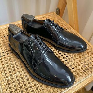New men's leather shoes - <b>matte</b> calfskin business formal dress shoes - derby shoes - lace-up men's shoes - Product Image 2