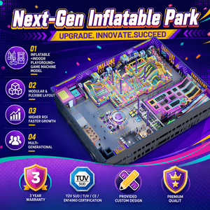 Parc gonflable intérieur de nouvelle génération personnalisable avec aire de jeux, trampoline, château gonflable et parcours ninja pour centre de divertissement - Product Image 1