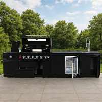 Ensemble de cuisine extérieure Youya avec barbecue et kamado, cuisine extérieure en forme de L, imperméable
