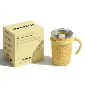 Gobelet isotherme en acier inoxydable écologique de 10 oz avec logo personnalisé, couvercle transparent et poignée, isolation thermique de 12 à 24 heures, cadeaux promotionnels - Product Image 2