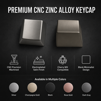 Custom Blank Zinc Alloy Metal Keycap CNC Machined Electroplated Mechanical Keyboard Keycaps Cherry MX Compatible