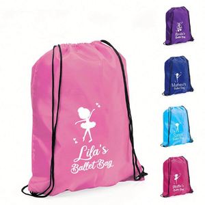 Personalized Ballet Dance Bag Boys Girls Design Polyester Drawstring Gym <b>Kit</b> Children Ballerina Name Custom - Product Image 1