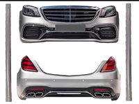 Kit carrosserie complet style Mercedes-Benz Classe S W222 S63 avec découpes pour feux antibrouillard, pare-chocs avant/arrière pour modèles S400/S500/S63