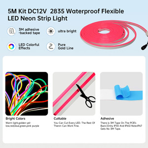 RGB <strong>LED</strong> <strong>Strip</strong> 5m 10m 15m Waterproof <strong>Led</strong> Neon Light 2835 5050 12V 30Leds/M Flexible Lighting Ribbon Tape Controller <strong>Adapter</strong> Set - Product Image 2
