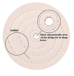 Ensemble de 2 roues de polissage extra épaisses en tissu de polissage de 6 pouces (70 plis) pour meuleuse d'atelier, trou d'arbre de 1/2 pouce, OEM pour <span class=keywords><strong>voiture</strong></span> - Product Image 5