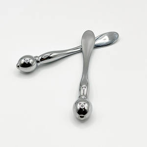 Neuer Rosa Kristall-Jade-Stein Reisperlen-Metall-Schabestab; Rollender Schabemassage-Schönheitsstab - Product Image 2