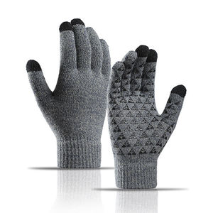 Gants en tricot antidérapants pour femmes et hommes avec logo personnalisé, gants d'hiver chauds pour écran tactile, gants unisexes imprimés - Product Image 5