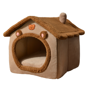 คอนโดแมวเตียงแมวผ้าฝ้ายสไตล์การ์ตูนอบอุ่นสบายสำหรับฤดูหนาว - Product Image 1