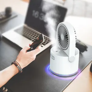 Ventilateur de climatisation portable à 3 vitesses pour eau de refroidissement et brouillard de glace avec lumières colorées de synchronisation 2H/4H