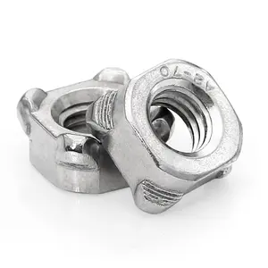 WELD NUTS SQUARE SELF COLOUR STAINLESS STEEL 304 M5 M6 M8 M10 M12 THREAD WELDING DIN928 WITH 3 POINT