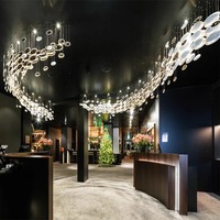 Lustre suspendu personnalisé blanc chaud à alimentation CA pour hall d'hôtel, villa, escalier, style œuf, non standard, pour table de sable, direct usine