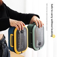 Boîte à lunch portable à double compartiment, hermétique et adaptée au micro-ondes, pour les employés de bureau et les étudiants
