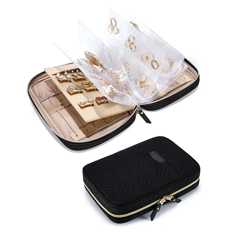 Transparent Jewelry Travel Storage Book Ring Binder Organizer Case Customized Packaging Pouch Travel Jewelry Organizer Bag