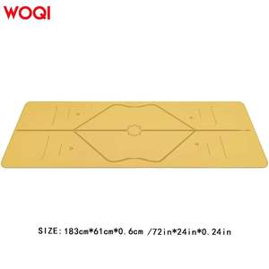 Tapis de yoga Woqi 6 mm d'épaisseur, antidérapant, silencieux, pour la maison, le fitness, le Pilates, la forme rectangulaire, couleur beige - Product Image 5