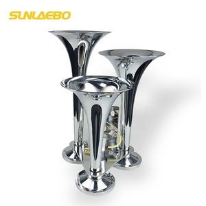 Kit de klaxon à air pour train, 3 tuyaux, couleur chrome, <span class=keywords><strong>super</strong></span> puissant - Product Image 1
