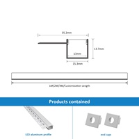 Nouveau modèle 079 LED en alliage d'aluminium série 6000, profilé pour plafond en plâtre 35*14mm, montage en surface, personnalisable argent/noir pour cloison sèche