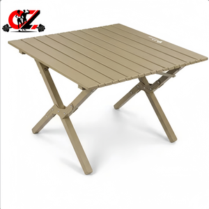 Table de pique-nique pliante d'extérieur CZFIT, légère, en acier carbone imitation bois, avec sac de transport - Product Image 1