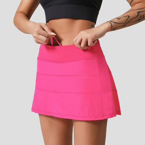 Falda plisada versátil, tejido transpirable de secado rápido para tenis, golf, yoga, color rosa - Product Image 2