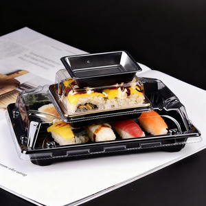 Прямоугольный одноразовый пластиковый лоток для суши на заказ коробка для суши на вынос упаковочная коробка для суши с крышкой - Product Image 3