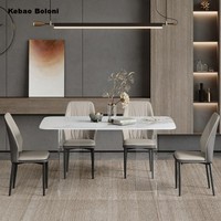 Moderner 4-Sitzer Schwebender Esstisch mit Transparenter Acrylbasis und Rechteckigem Schiefertisch für Heim- und Büromöbel