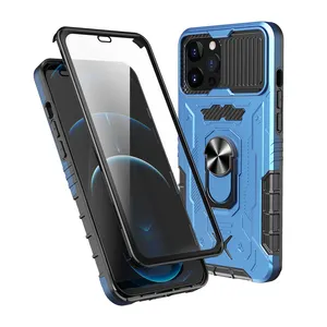 360 Armor Phone Cover With Screen Protector For IPhone 13 Pro Max 2-in-1 Ring For IPhone 12 11 XR XsMax Mobile Phone Case