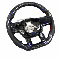 Volant en fibre de carbone pour Ford Mustang GT, Ford Focus ST MK3, palettes de changement de vitesse Drag, emblème Ecoboost, Dark Horse Chrome