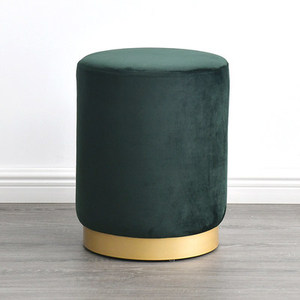 Tabouret <span class=keywords><strong>à</strong></span> chaussures rond en tissu de luxe nordique pour chambre <span class=keywords><strong>à</strong></span> coucher et coiffeuse, design moderne, petite taille - Product Image 5