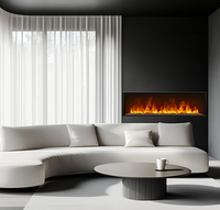 Cheminée électrique à vapeur d'eau 3D à flamme automatique pour la décoration intérieure, avec télécommande et lumière LED