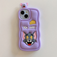 Funny 3D Cartoon Tom Cat Silicone Mobile Phone Cases pour iPhone 17 16 15 14 Pro Max Plus Phone Accessories Silicone Case Cover