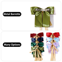 Vente en gros de nœuds pour cheveux en ruban de satin de soie, colorés et élégants, avec longue queue, grande barrette nœud papillon pour femmes, filles et princesses