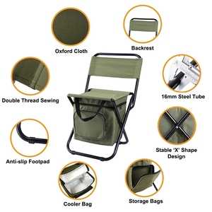 Silla Plegable Portátil <span class=keywords><strong>para</strong></span> Pesca y Camping con Bolsa Refrigerante, Mochila con Silla Integrada, Gran Venta - Product Image 4