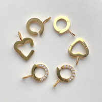 EManco Fermoir en acier inoxydable rond en forme de cœur avec zircone, poli miroir, pour la fabrication de colliers et bracelets DIY, expédition en 48 heures
