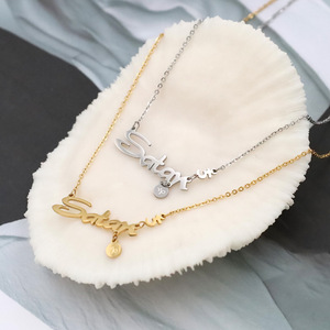Custom <b>Name</b> Necklace Stainless Steel Letter Pendant <b>Chain</b> Gold Silver Color Women Fashion Jewelry Multi Layered Clavicle <b>Chain</b> - Product Image 1