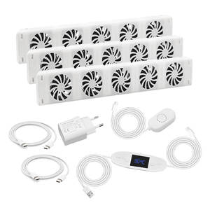 MXRV-203 Réglable DIY Thermostat Radiateur <span class=keywords><strong>Ventilateur</strong></span> Mince <span class=keywords><strong>Ventilateur</strong></span> De Radiateur Avec 5-Fan Triple Set - Product Image 1