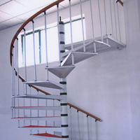 Escalier en colimaçon extérieur à bas prix Surface noire Escalier rotatif facile à installer