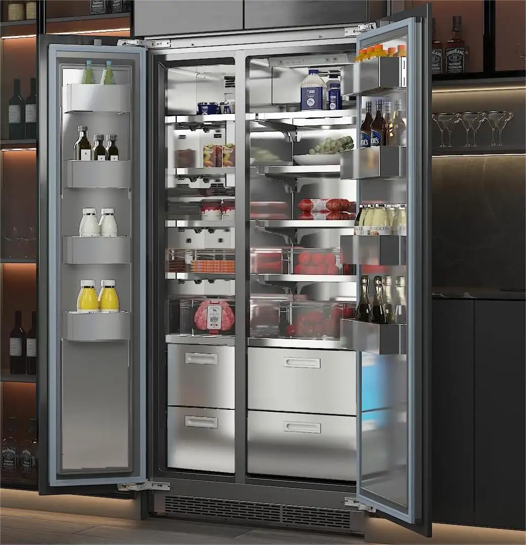 Refrigerador de lado a lado de Venta caliente ZUNGUI Refrigerador sin escarcha incorporado