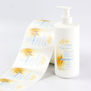 สติกเกอร์ติดขวดเครื่องสำอางใส พิมพ์ลายโลโก้ด้วยฟอยล์ทองแบบปั๊มร้อน - Product Image 6