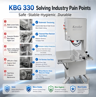 Nouvelle machine à scier les os Butchers Boy KBG330 avec commande automatique, haute capacité 780 kg/h pour la découpe de viande congelée et d'os frais