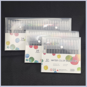 Stylos pinceaux 12 couleurs pour la peinture à l'<span class=keywords><strong>aquarelle</strong></span> <span class=keywords><strong>avec</strong></span> pointes en Nylon flexibles marqueurs de peinture pour la calligraphie et le dessin - Product Image 2