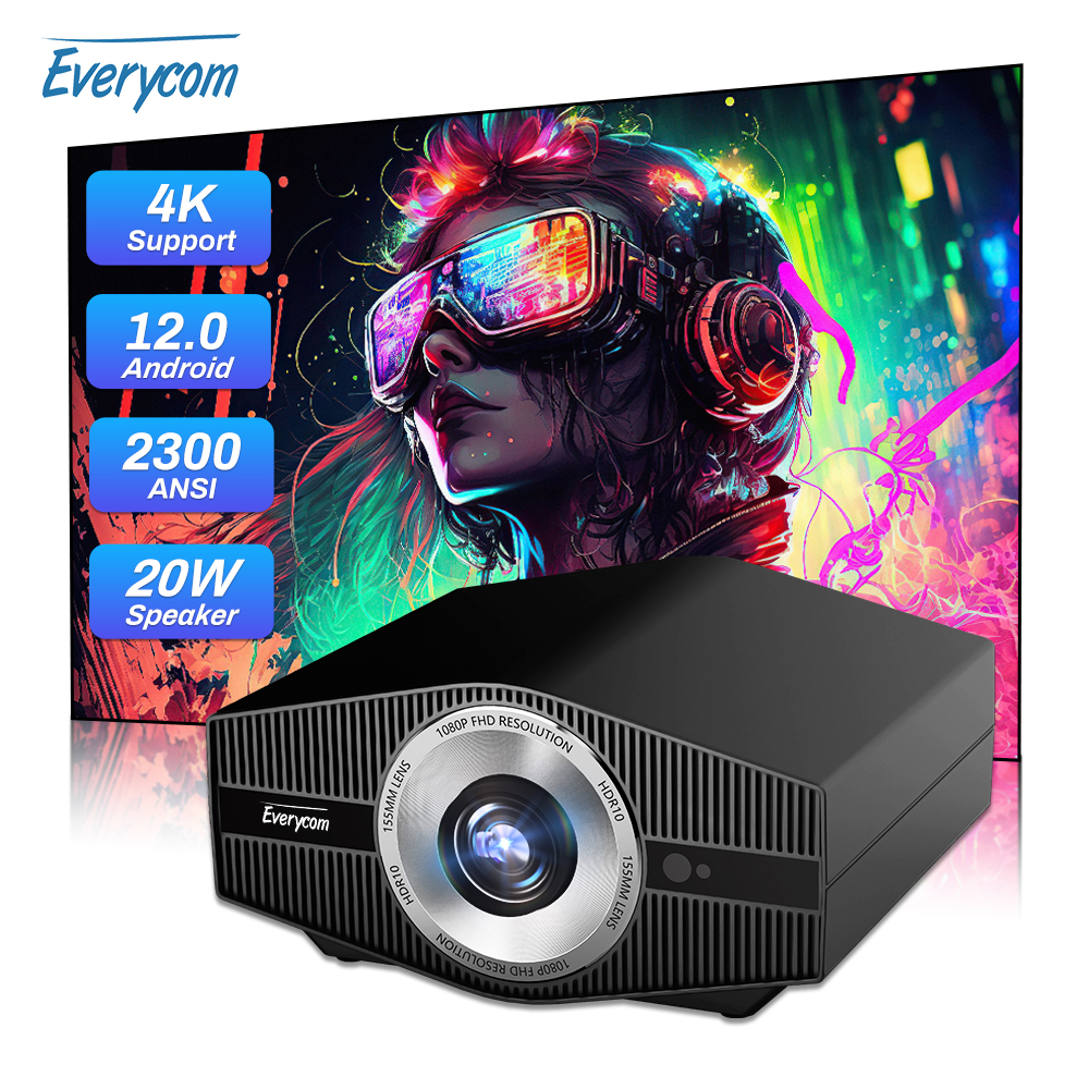 Everycom YG710 высокая яркость 4K FHD 1080P Автофокус высококлассный проектор умное Видео Домашний кинотеатр луч мини-проекторы