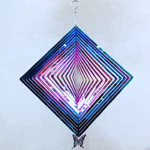 <span class=keywords><strong>Prix</strong></span> d'usine, moulin à vent 3D en acier inoxydable moderne fait à la main, coloré, de 12 pouces, en tôle métallique rotative, pendentif de <span class=keywords><strong>jardin</strong></span> - Product Image 1