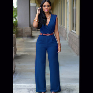 Nouvelle Combinaison Jumpsuit Bodycon Sport Sans Manches Couleur Unie PASUXI Été pour Femmes - Product Image 5